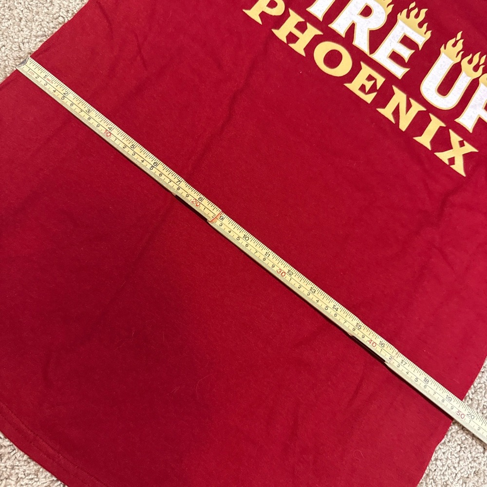 Gildan T-Shirt Men Medium Red Excellent Elon University Dining Fire Up Phoenix - Picture 5 of 6